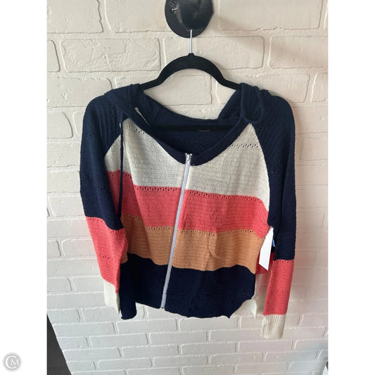 Sweater Cardigan By Clothes Mentor In Blue & Orange, Size: L
