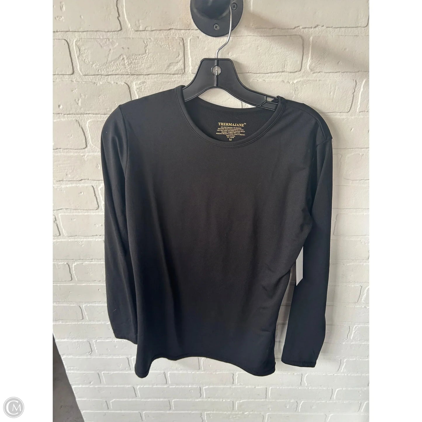 Athletic Top Long Sleeve Crewneck By Cmb In Black, Size: M