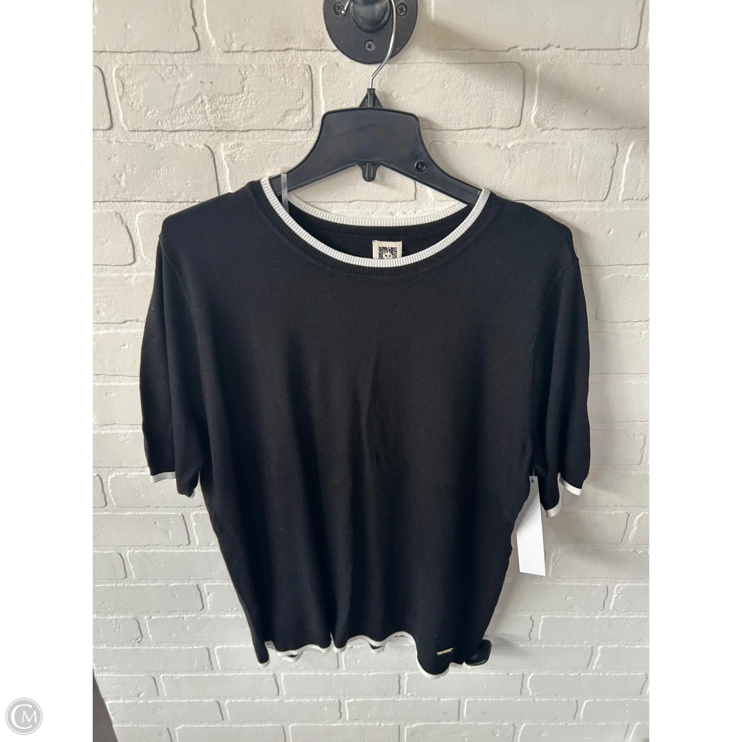 Sweater By Anne Klein In Black & White, Size: Xl