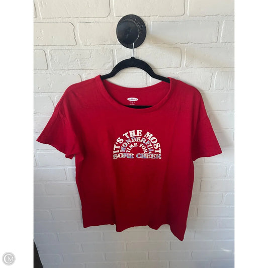 Top Short Sleeve Basic By Old Navy In Red & Silver, Size: S