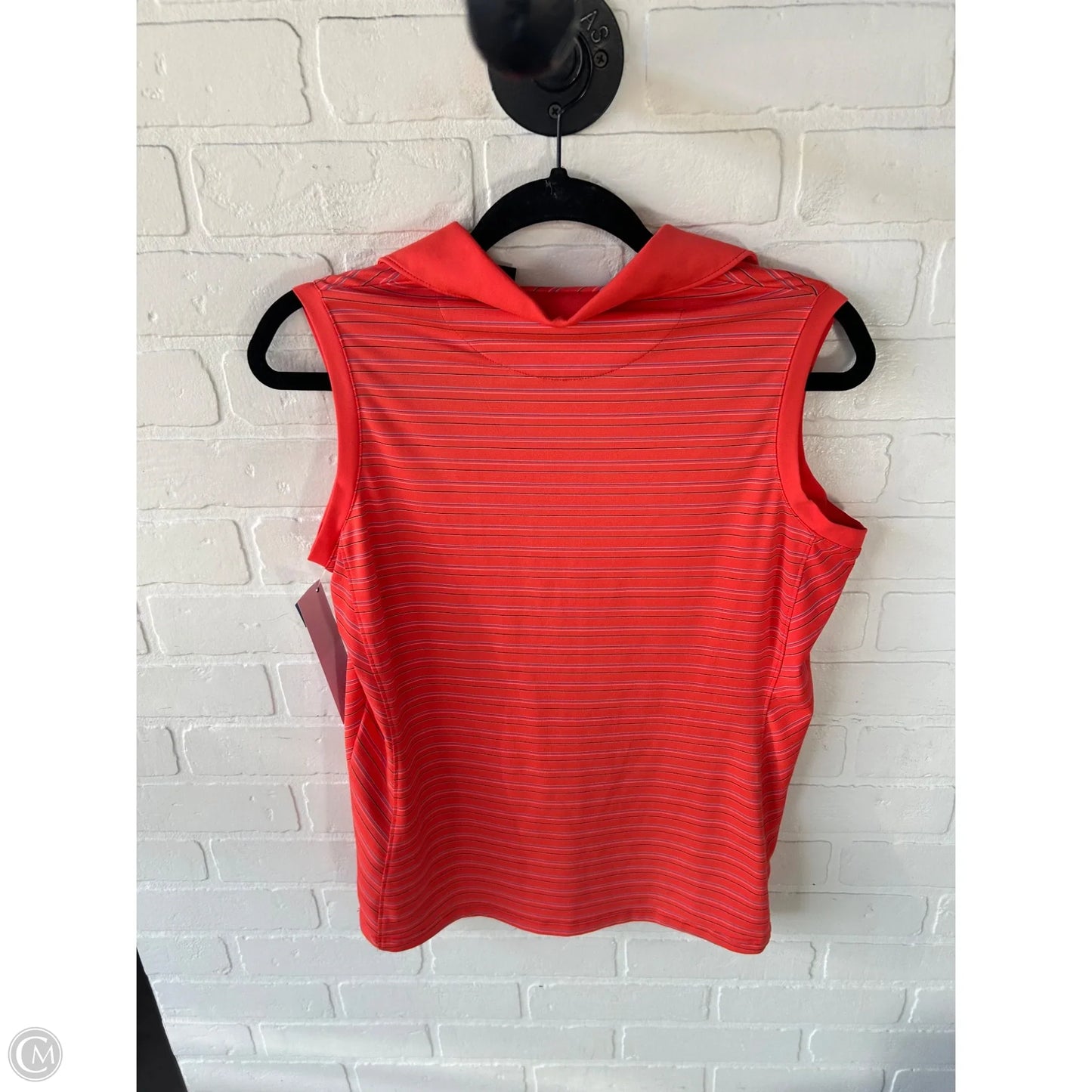 Athletic Top Short Sleeve By Cmc In Orange & White, Size: M