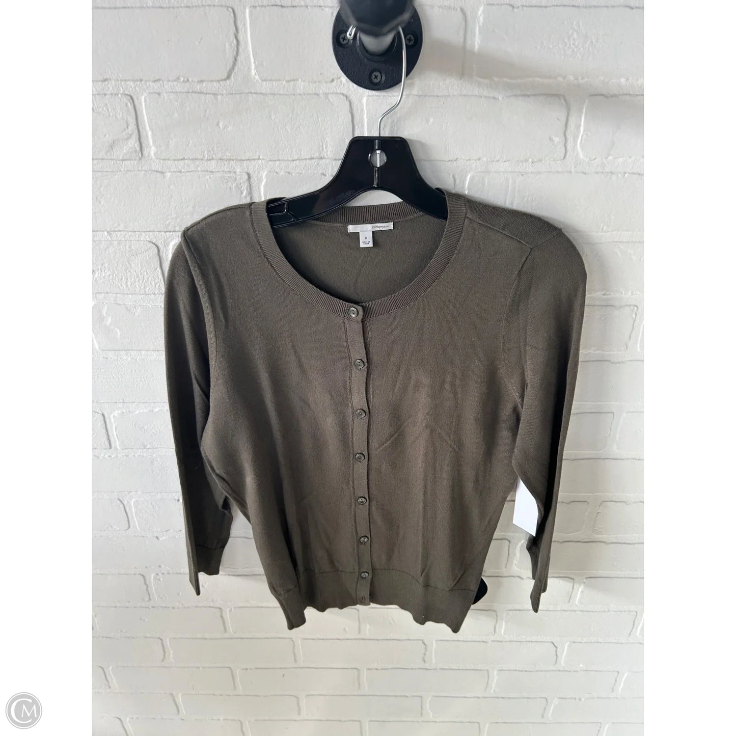 Sweater Cardigan By Halogen In Green, Size: M