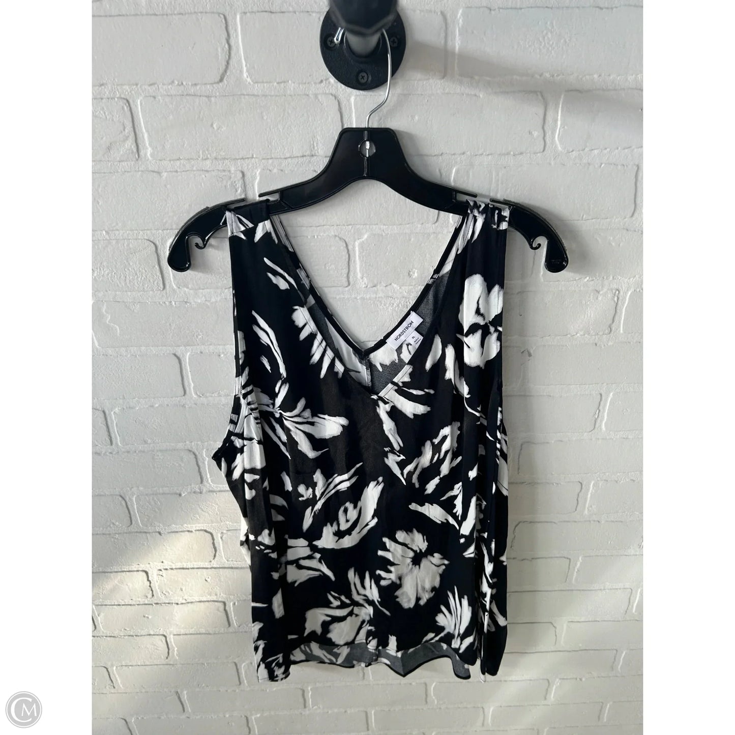 Blouse Sleeveless By Nordstrom In Black & White, Size: Xl