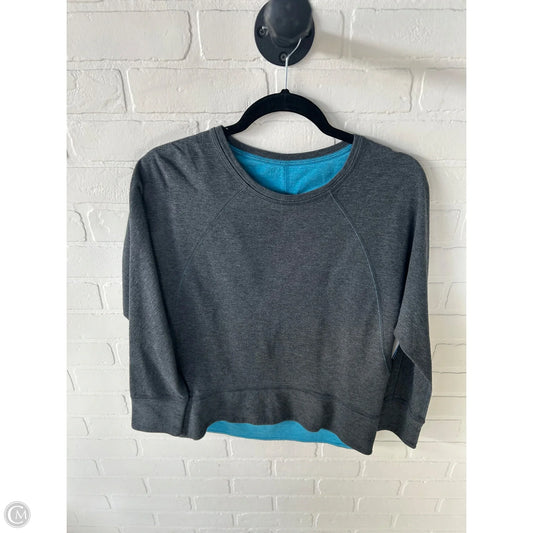Athletic Top Long Sleeve Crewneck By Lululemon In Blue & Grey, Size: S