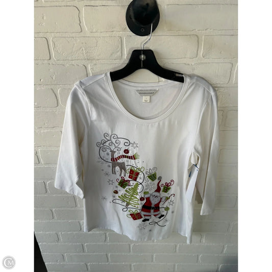 Top 3/4 Sleeve By Christopher And Banks In Red & White, Size: S