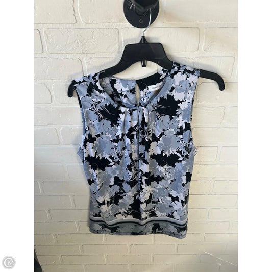 Blouse Sleeveless By Calvin Klein In Black & Blue, Size: M