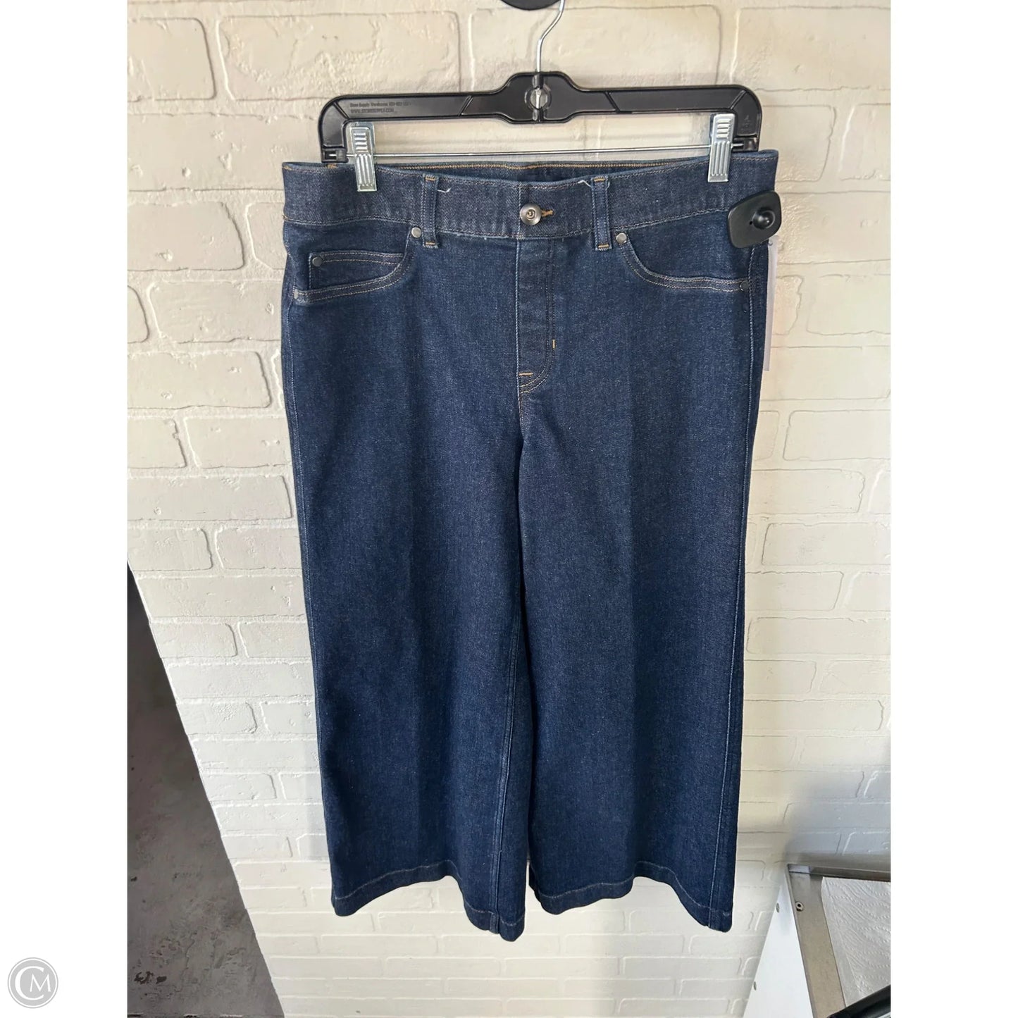 Jeans Wide Leg By Spanx In Blue Denim, Size: 12