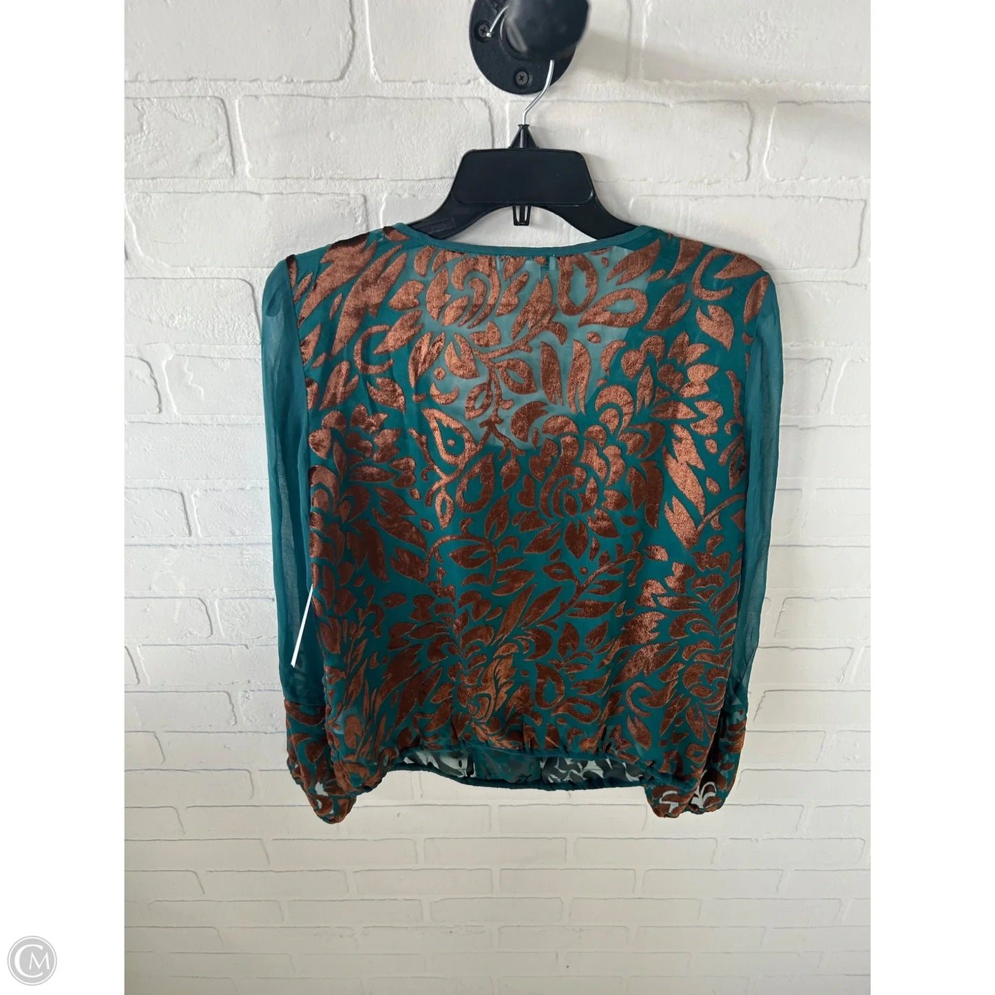 Blouse Long Sleeve By Lucky Brand In Green, Size: M