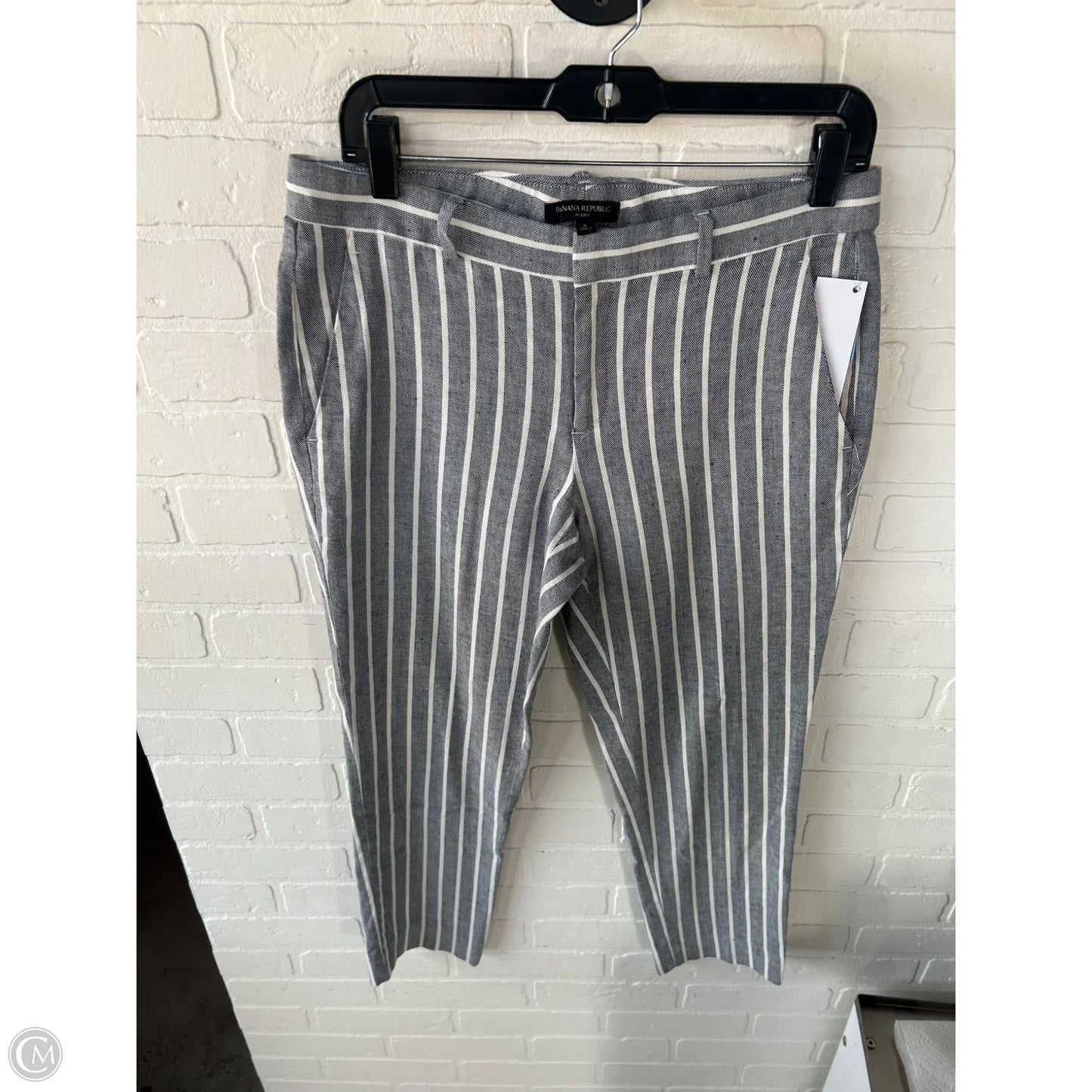 Pants Linen By Banana Republic In Blue & White, Size: 4