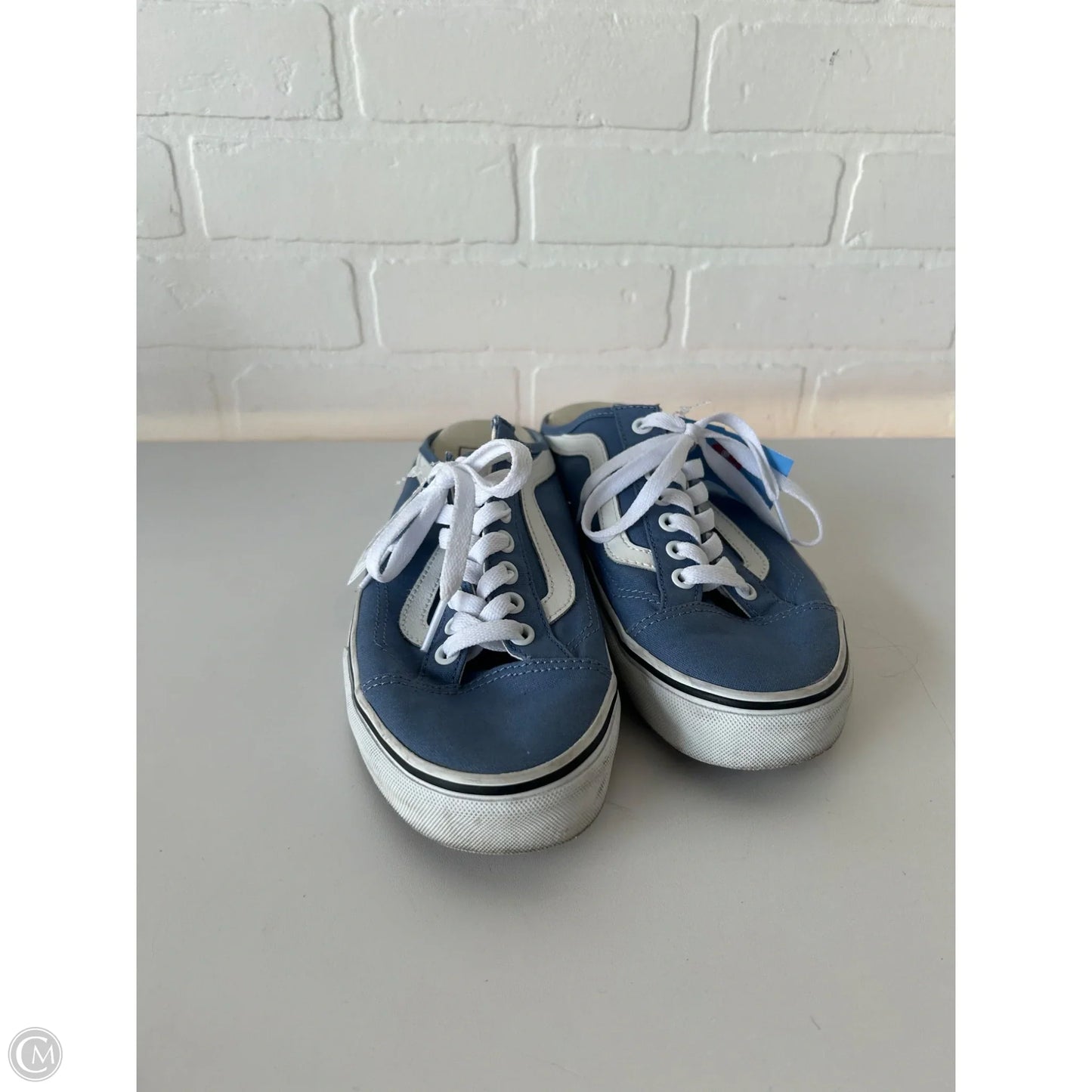 Shoes Sneakers By Vans In Blue & White, Size: 10