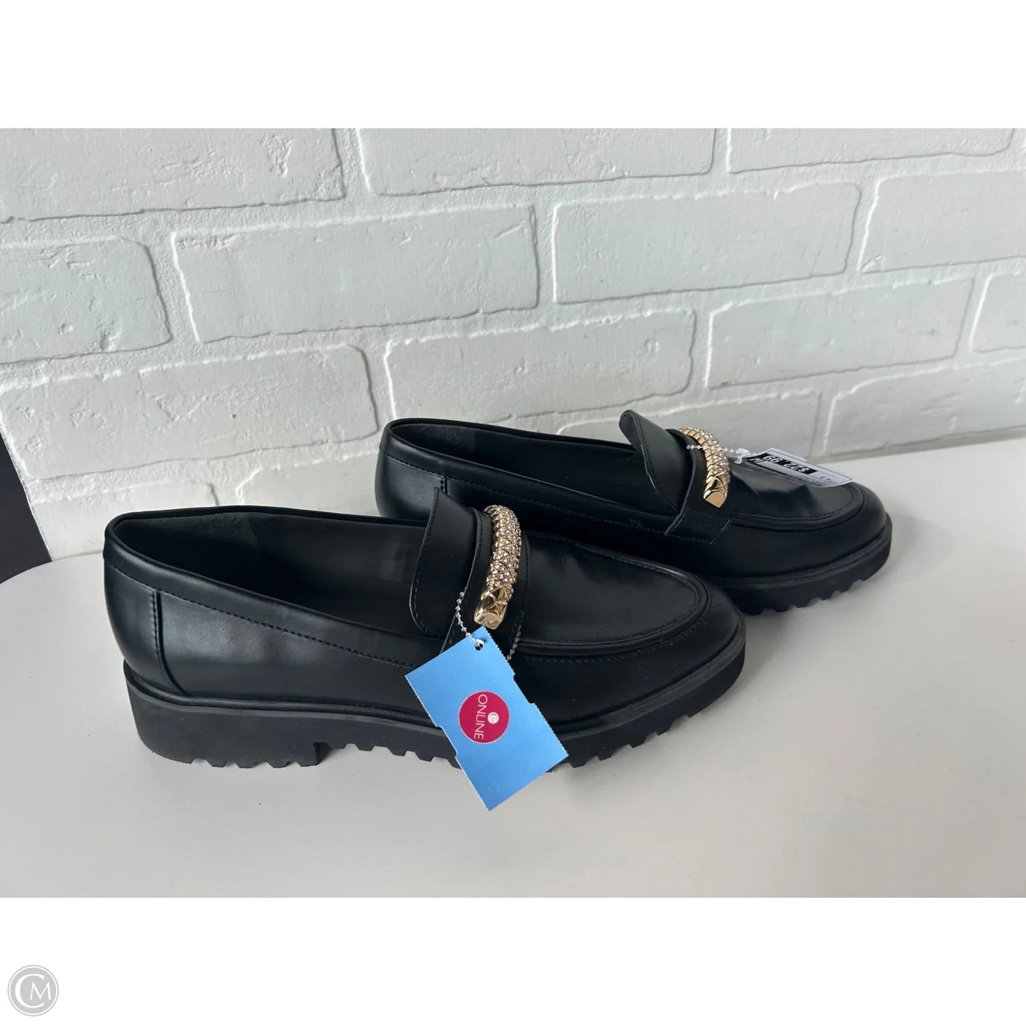 Shoes Flats By Franco Sarto In Black & Gold, Size: 8.5