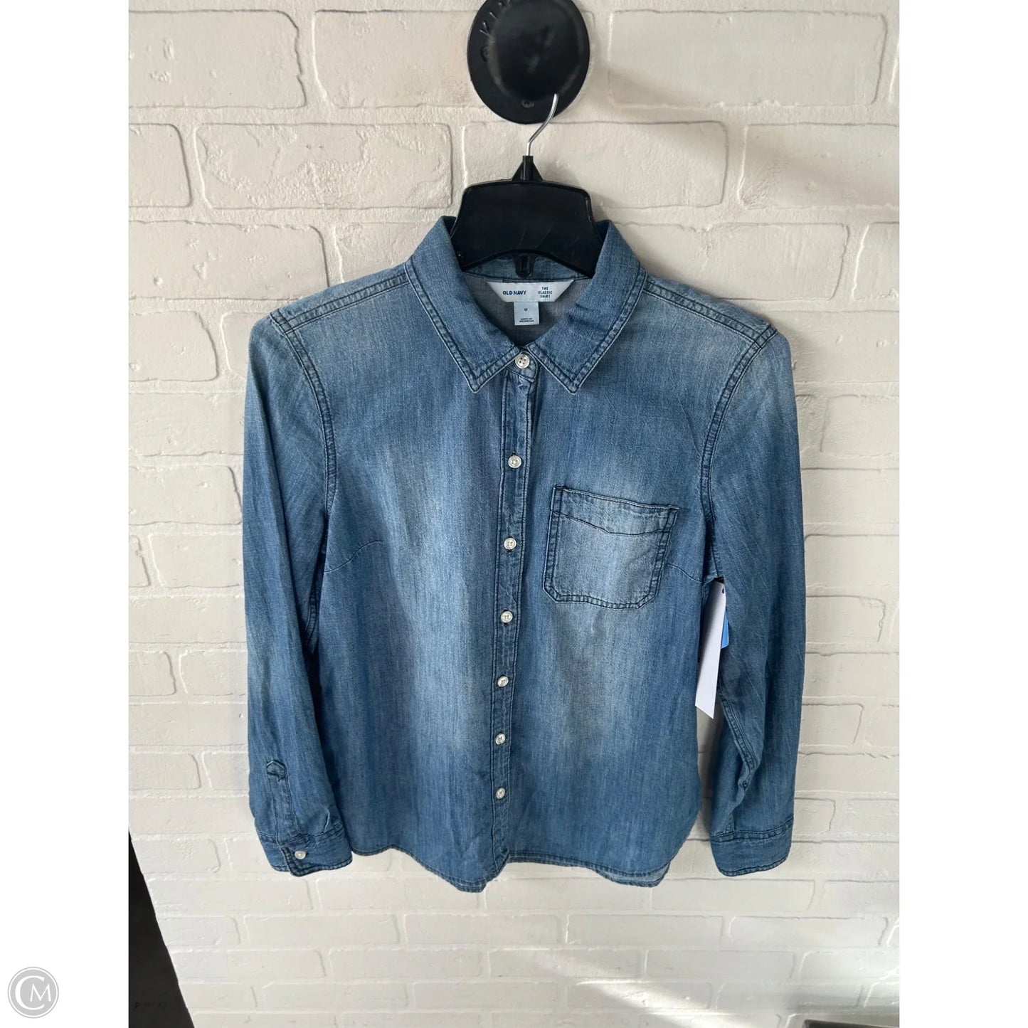 Top Long Sleeve By Old Navy In Blue Denim, Size: M