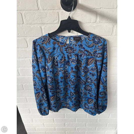 Top Long Sleeve By J. Jill In Blue & Brown, Size: Xs