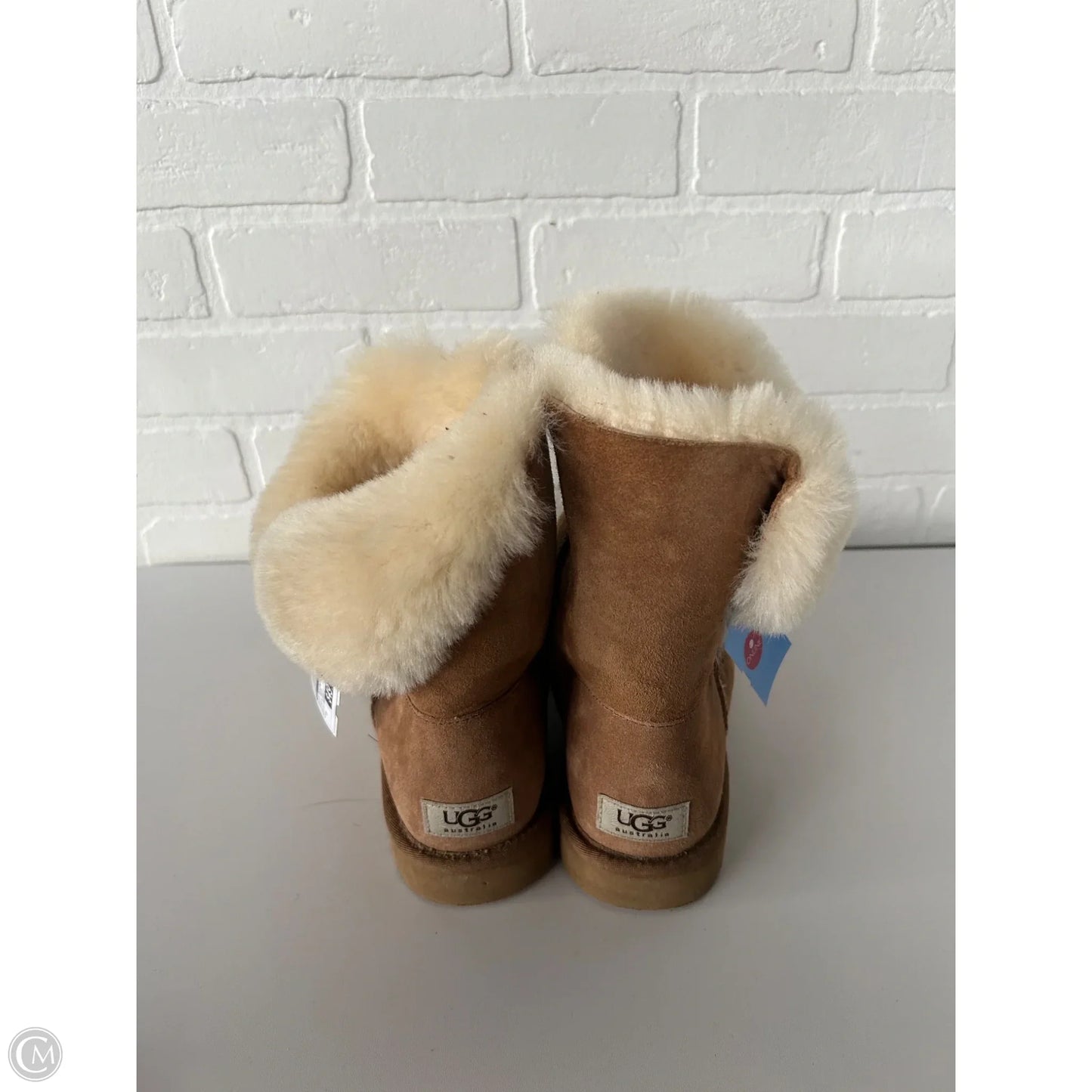 Boots Designer By Ugg In Brown & Cream, Size: 9