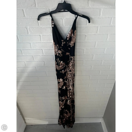 Dress Party Long By Windsor In Black & Gold, Size: S