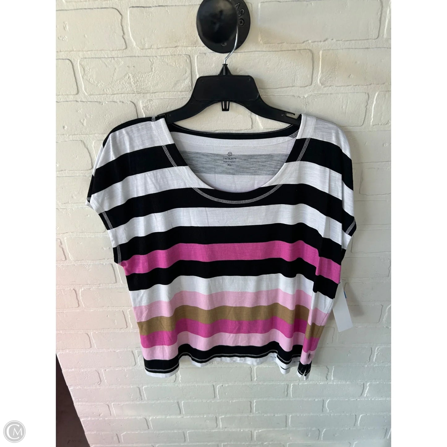 Top Sleeveless By Talbots In Black & White, Size: Xl