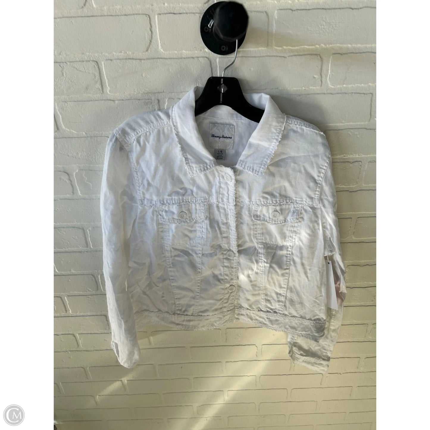 Jacket Denim By Tommy Bahama In White, Size: L