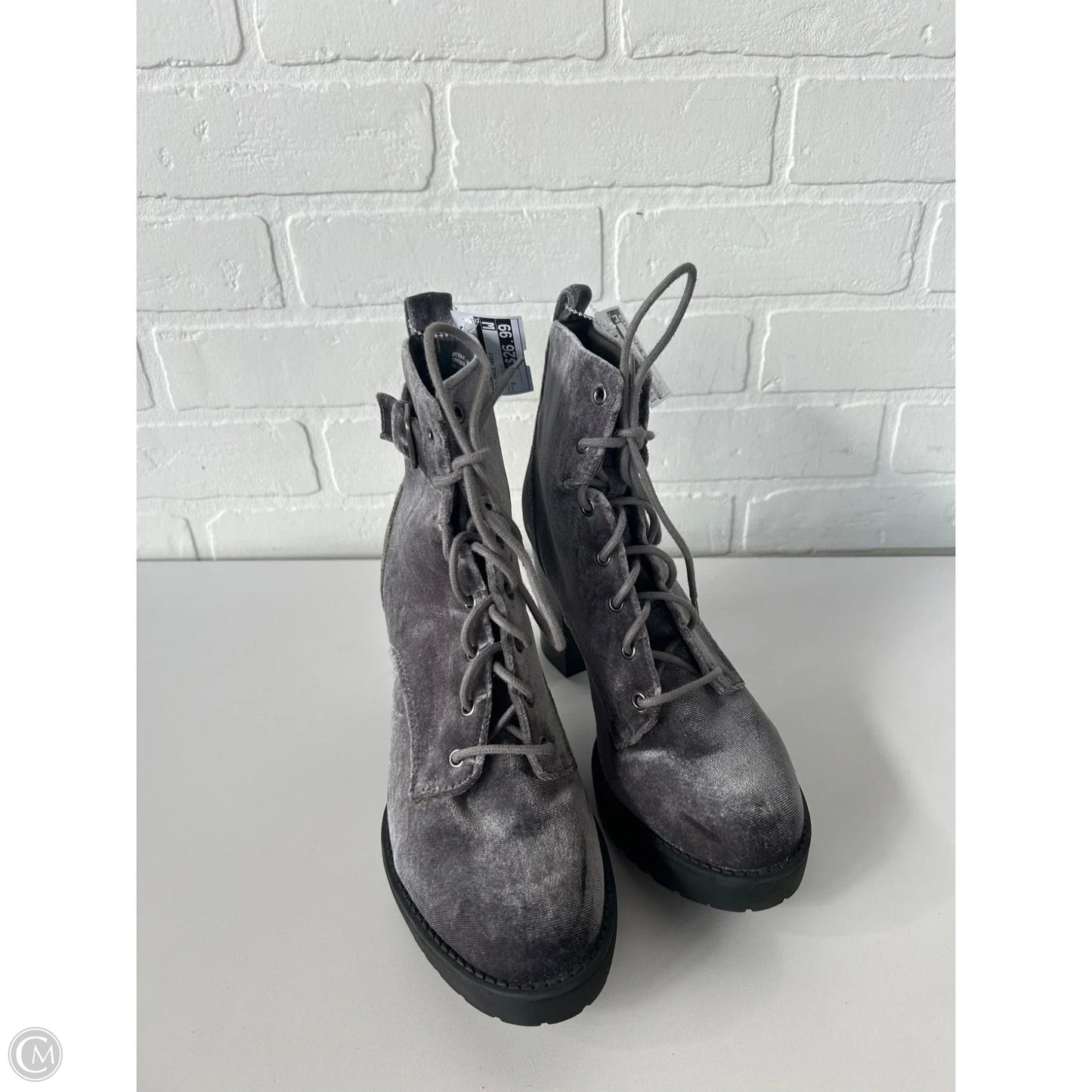 Boots Ankle Heels By Madden Girl In Grey, Size: 8