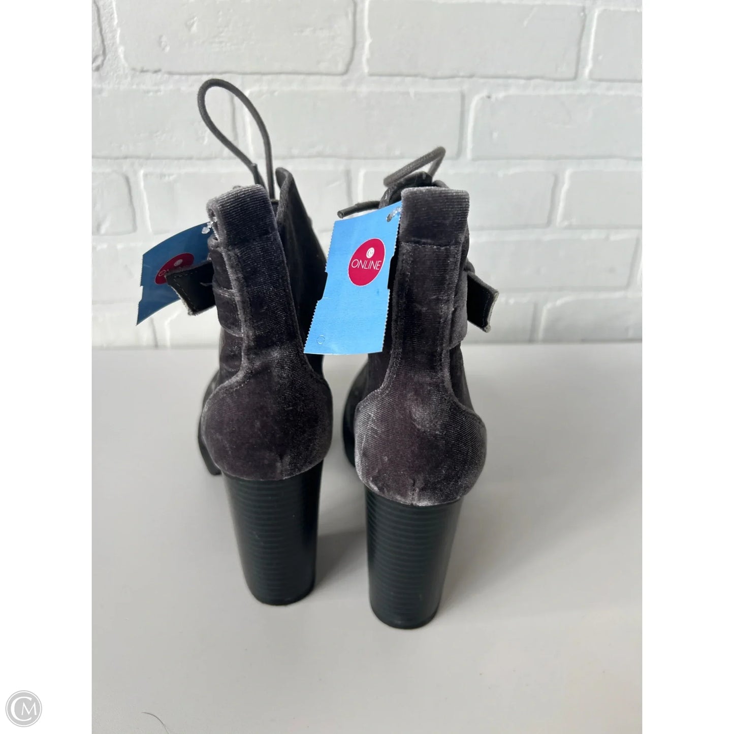 Boots Ankle Heels By Madden Girl In Grey, Size: 8