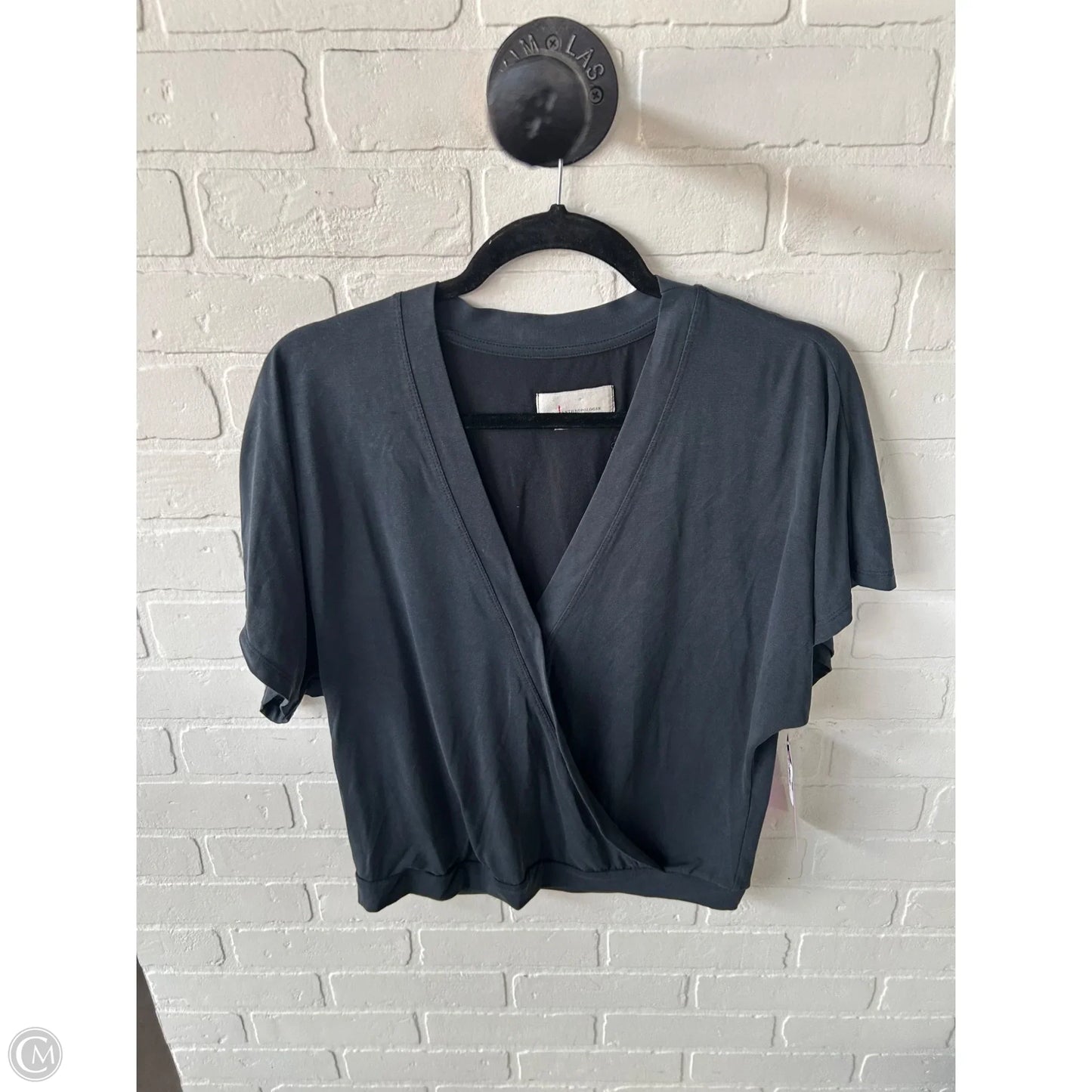 Top Short Sleeve By Anthropologie In Blue & Grey, Size: S
