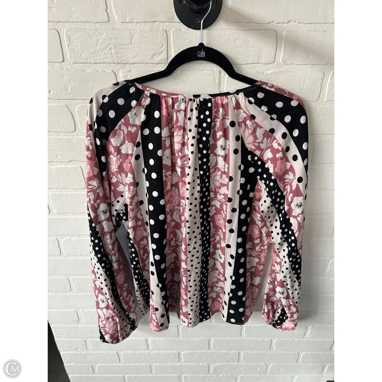 Top Long Sleeve By Andree By Unit In Black & Pink, Size: L
