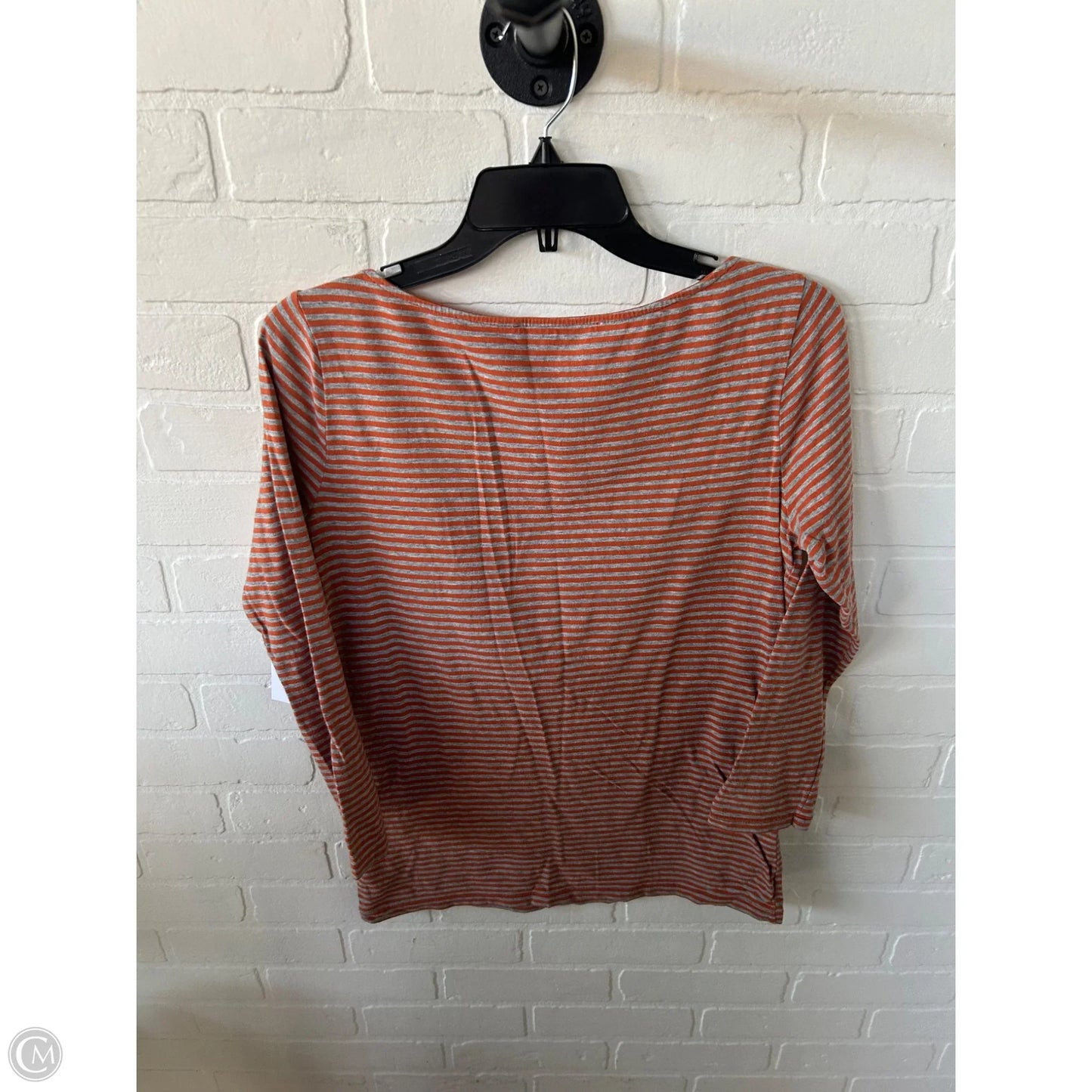 Top 3/4 Sleeve By Michael By Michael Kors In Grey & Orange, Size: S