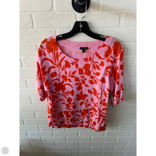 Sweater Short Sleeve By Talbots In Orange & Pink, Size: L