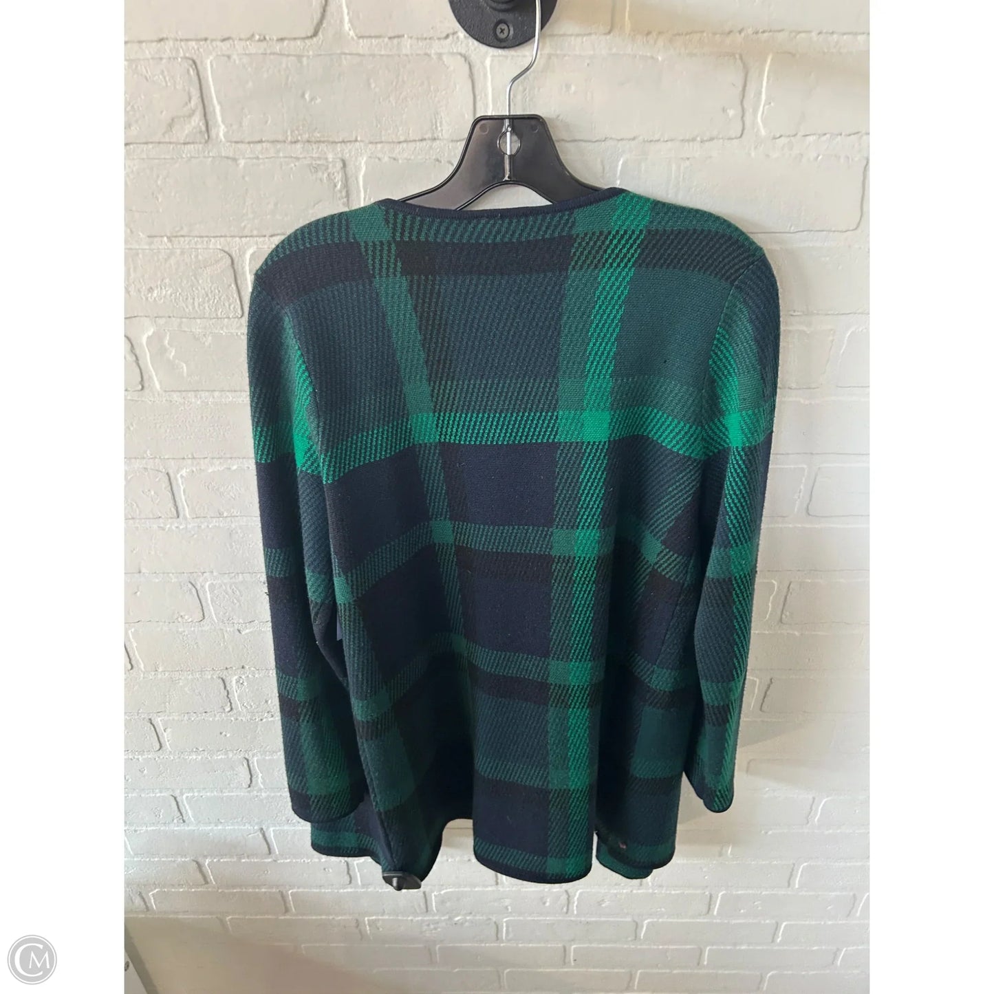 Sweater Cardigan By Talbots In Blue & Grey, Size: M