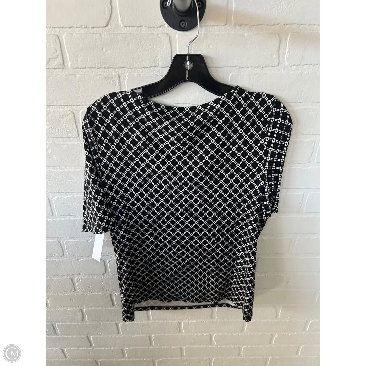 Top Short Sleeve By Talbots In Black & White, Size: M