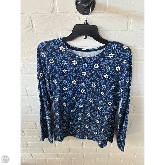 Top Long Sleeve By Talbots In Blue & White, Size: M