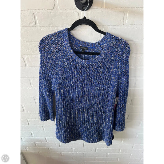 Sweater By Talbots In Blue & White, Size: M