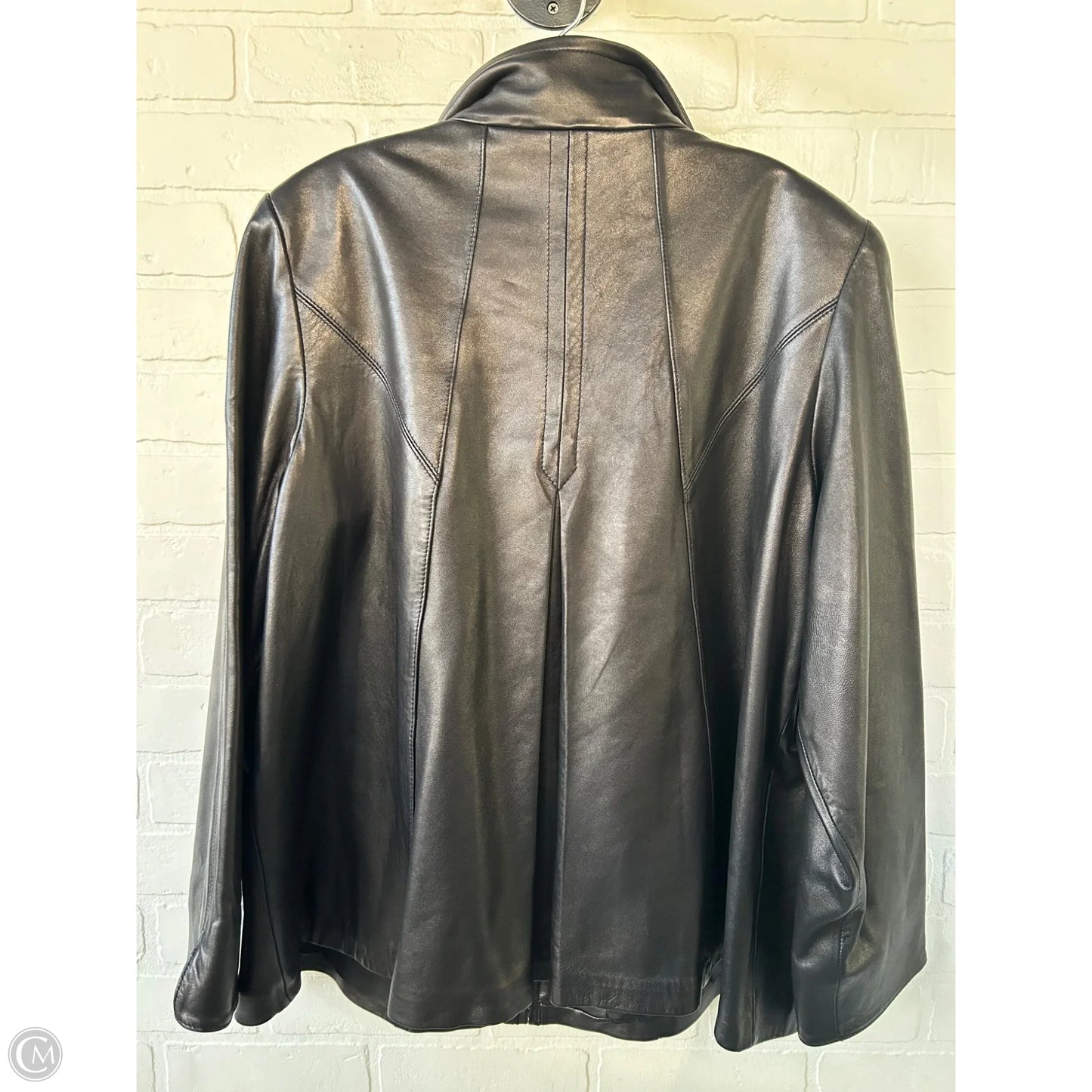 Jacket Leather By Ellen Tracy In Black, Size: 1x
