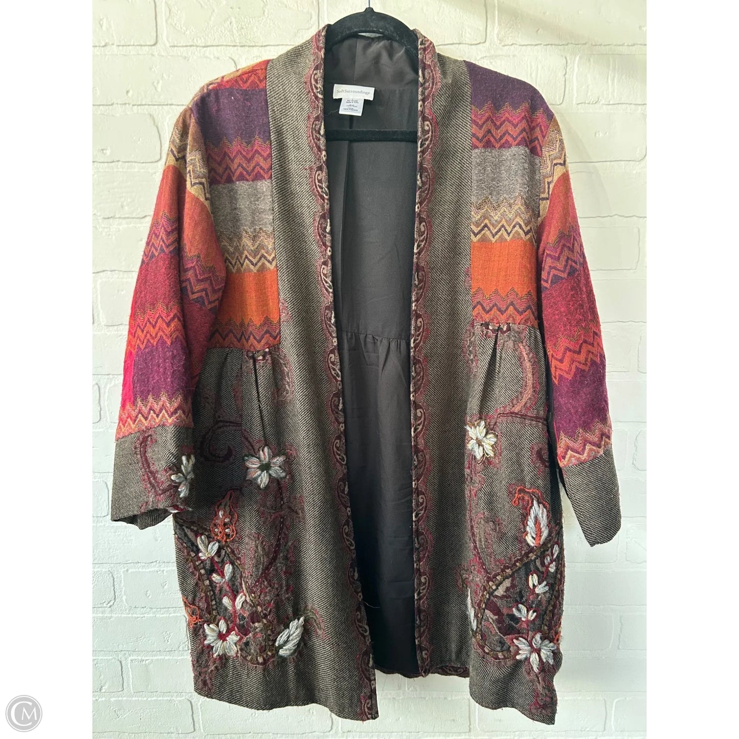 Blazer By Soft Surroundings In Brown & Red, Size: L