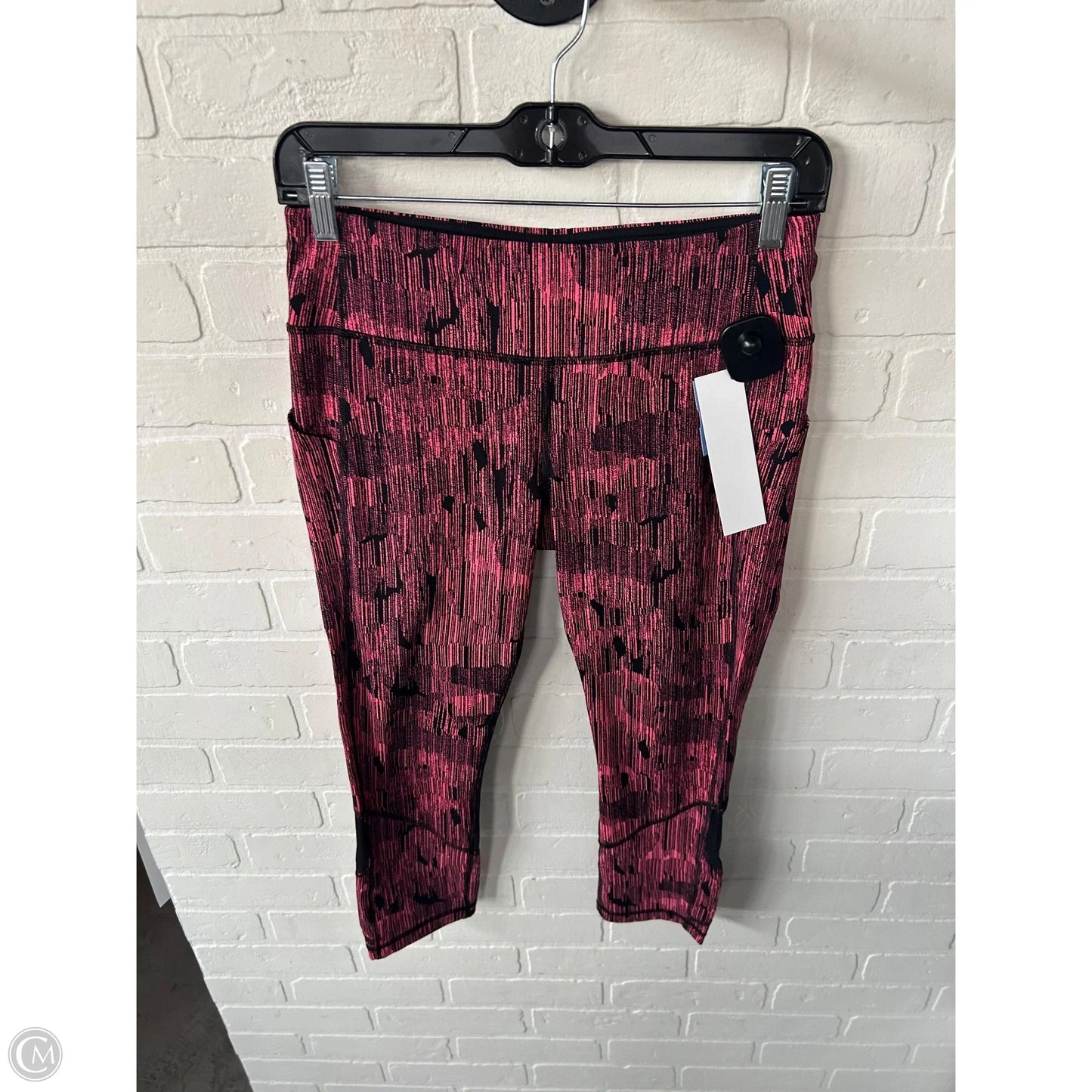 Athletic Capris By Lululemon In Black & Pink, Size: 6