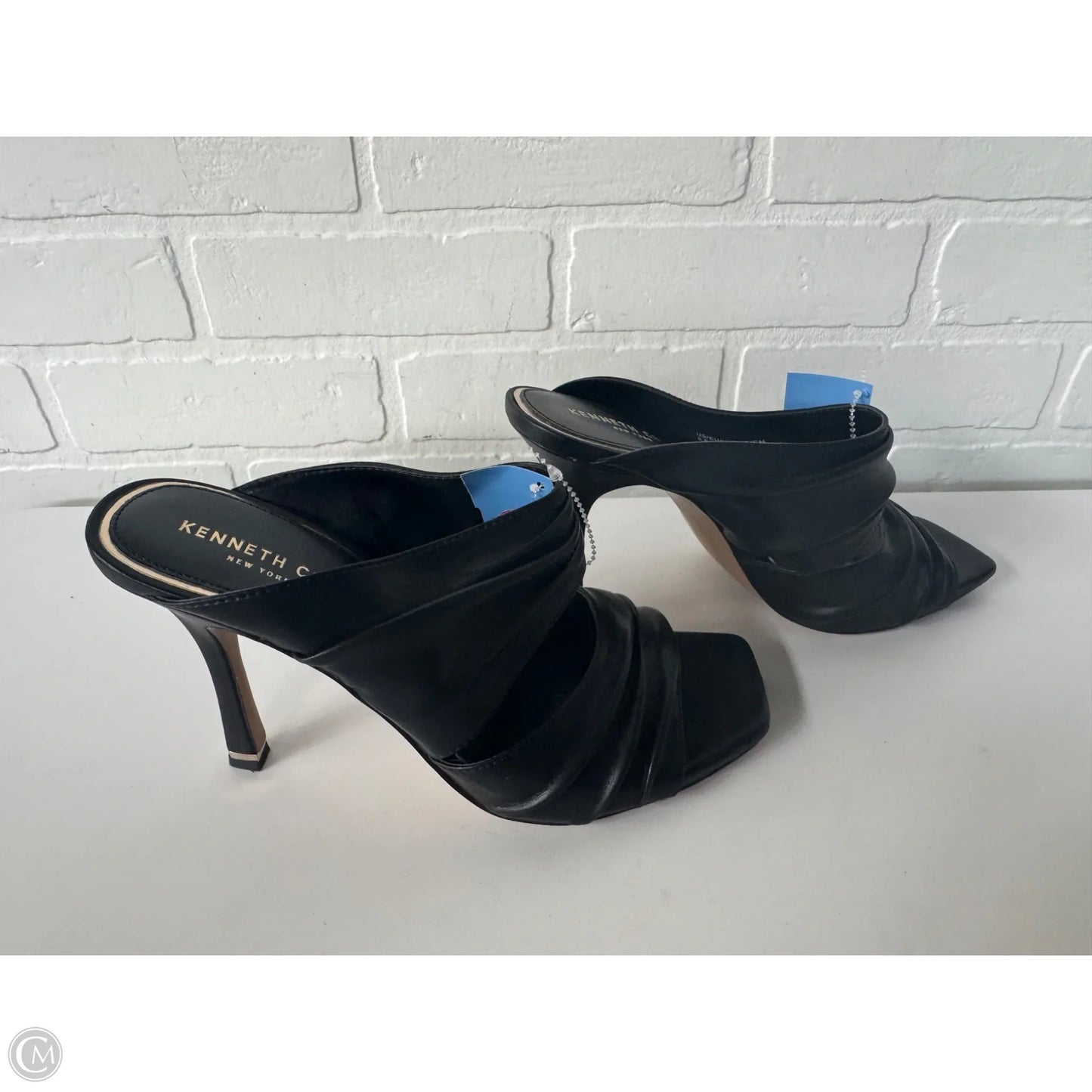 Sandals Heels Stiletto By Kenneth Cole In Black & Gold, Size: 9.5