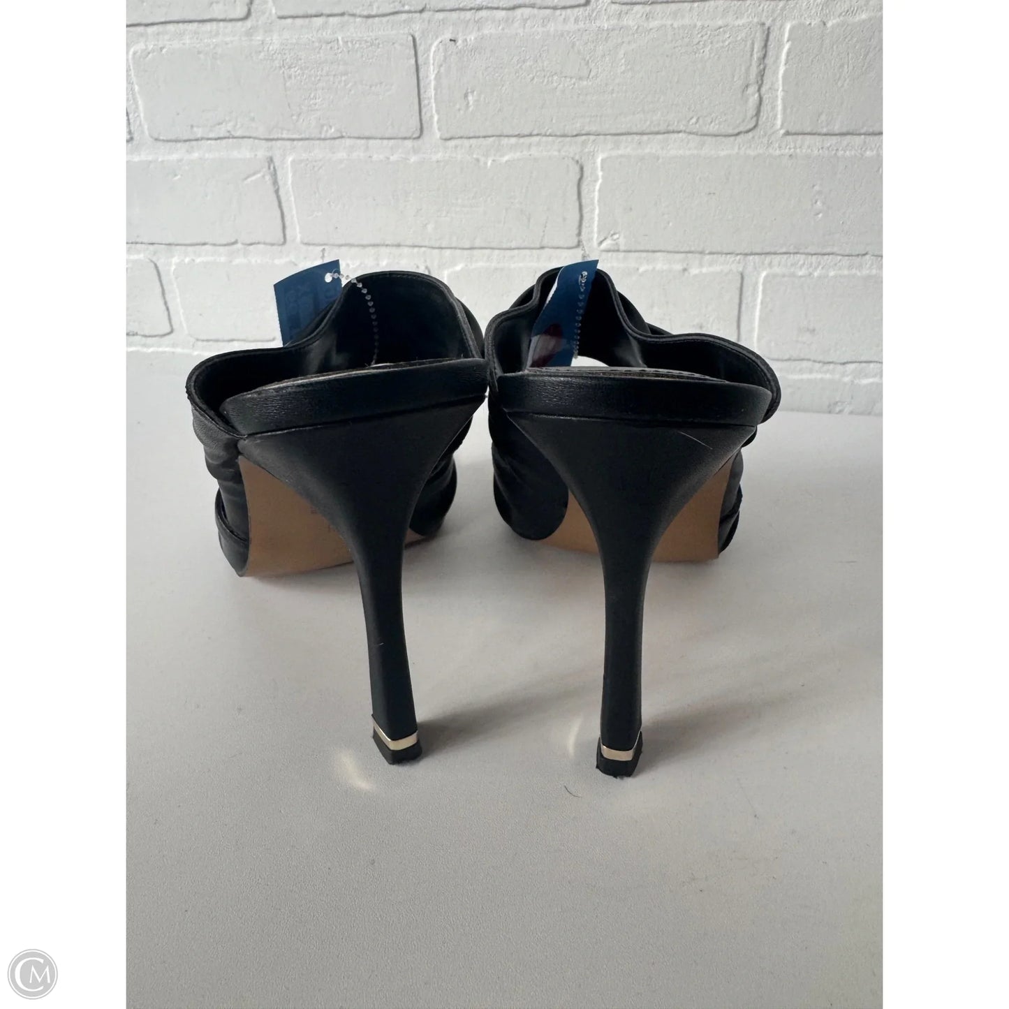 Sandals Heels Stiletto By Kenneth Cole In Black & Gold, Size: 9.5