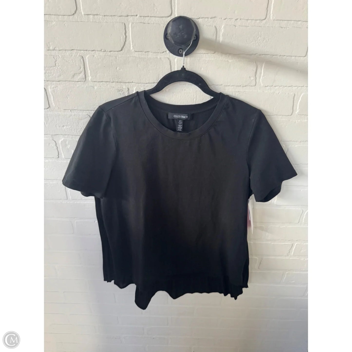 Top Short Sleeve By Ellen Tracy In Black, Size: M
