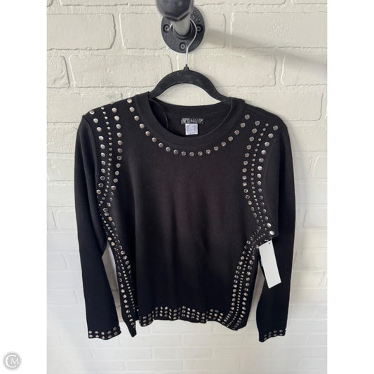 Sweater By Venus In Black & Silver, Size: L
