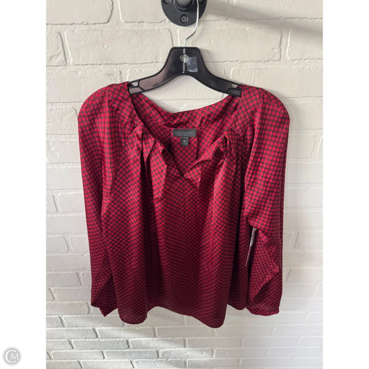 Blouse Long Sleeve By Worthington In Black & Red, Size: XL