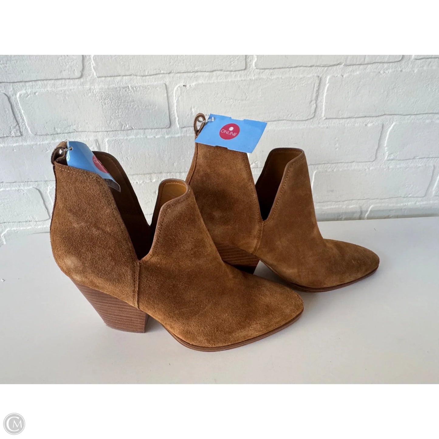 Boots Ankle Heels By Marc Fisher In Brown, Size: 8