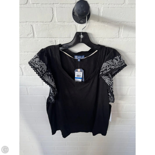 Top Short Sleeve By Democracy In Black & White, Size: Xl