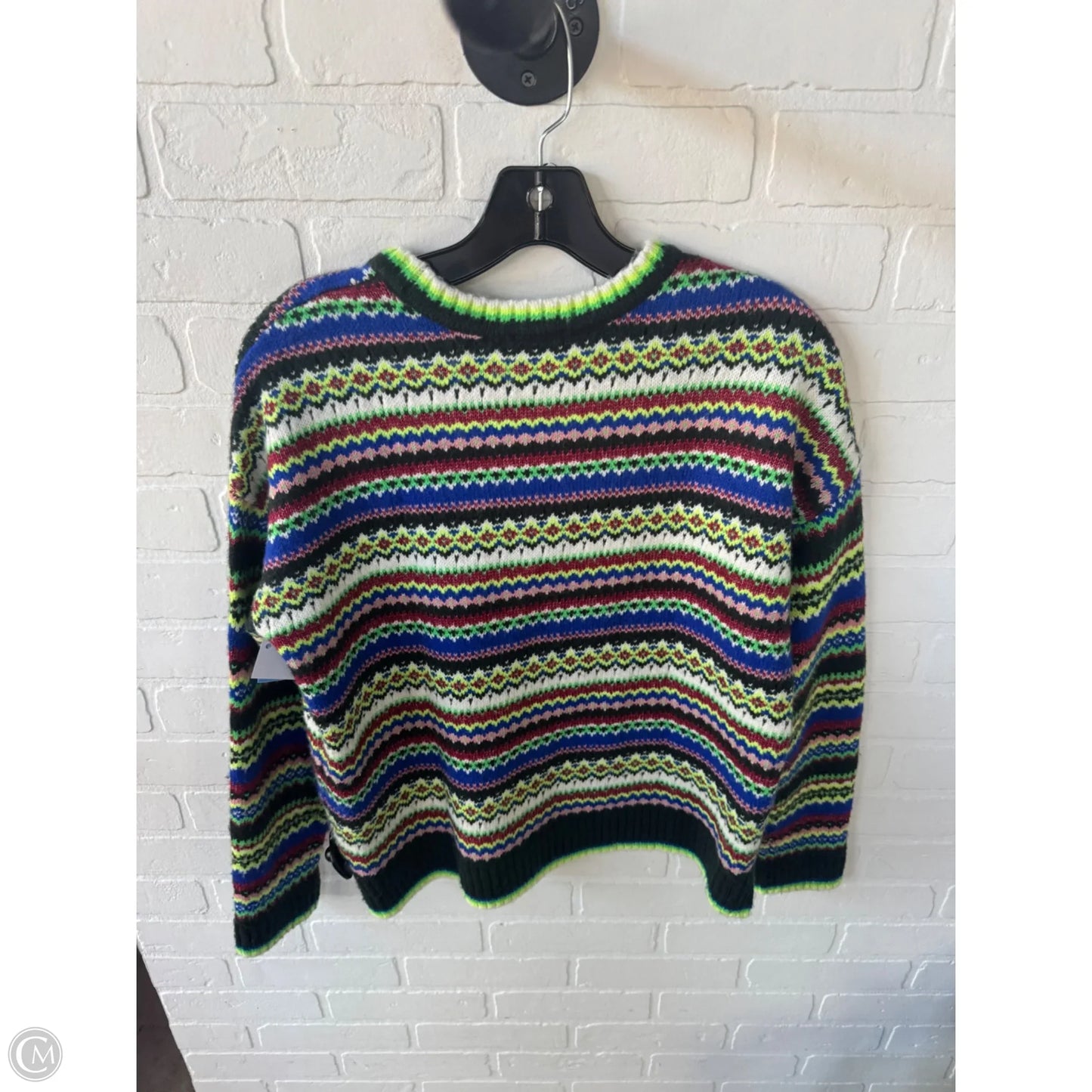 Sweater By Cabi In Green & White, Size: S