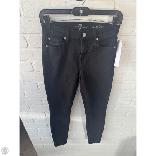 Jeans Skinny By 7 For All Mankind In Black Denim, Size: 2