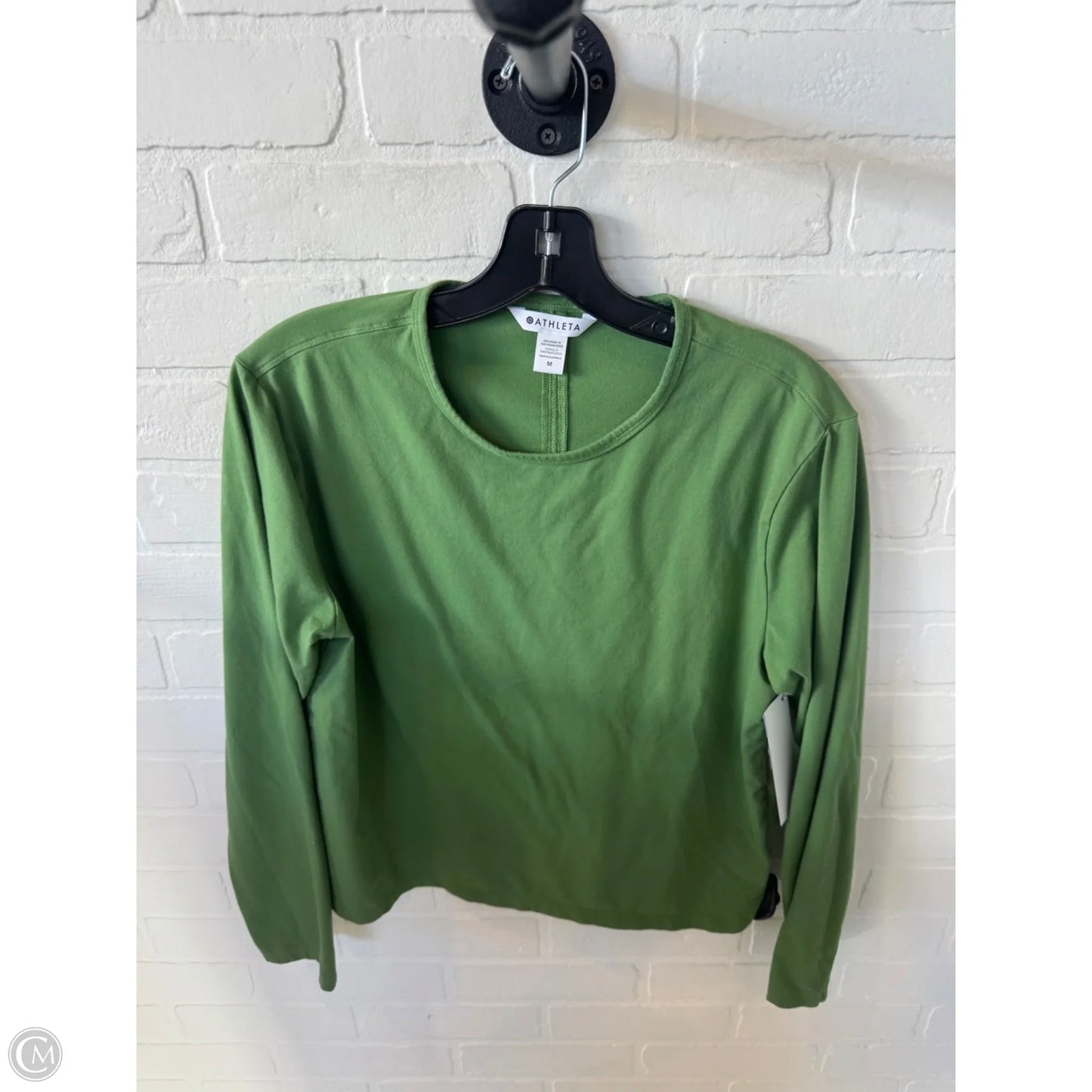 Top Long Sleeve Basic By Athleta In Green, Size: M