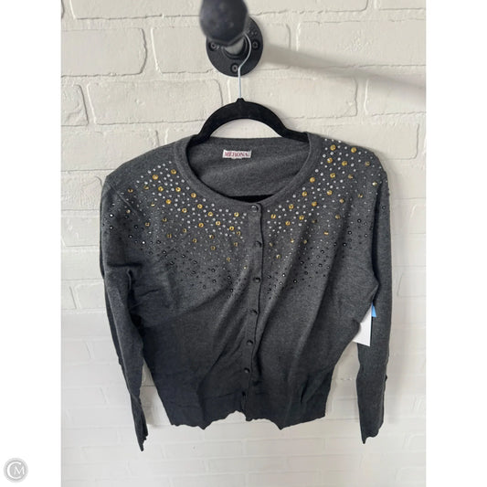Sweater Cardigan By Merona In Grey & Silver, Size: Xl