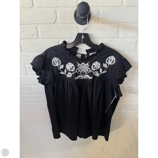 Top Sleeveless By Knox Rose In Black & White, Size: L