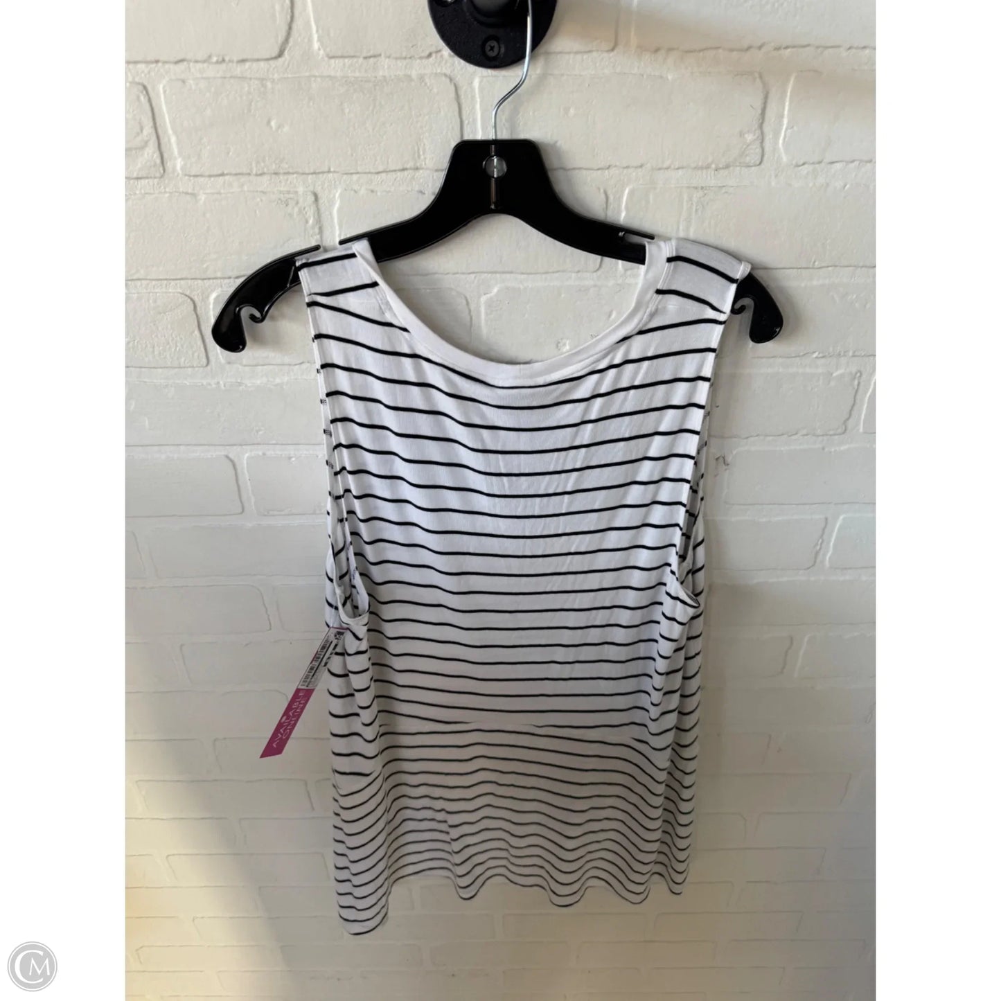 Top Sleeveless By Cabi In Black & White, Size: L