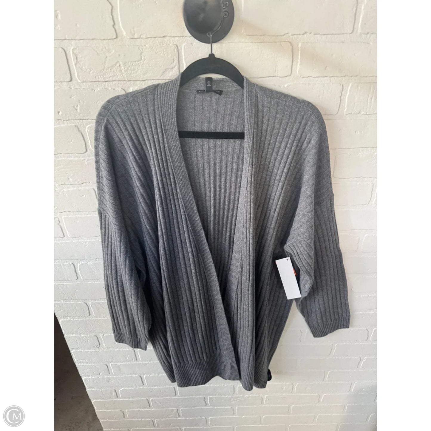 Sweater Cardigan Cashmere By Eileen Fisher In Grey, Size: L