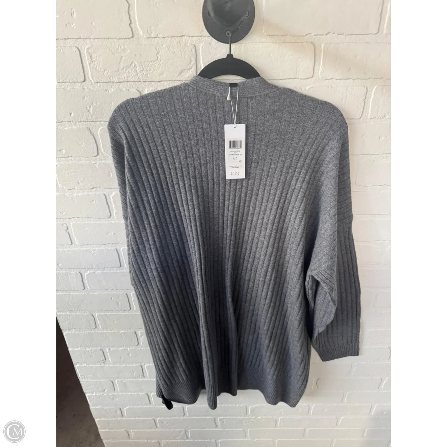 Sweater Cardigan Cashmere By Eileen Fisher In Grey, Size: L