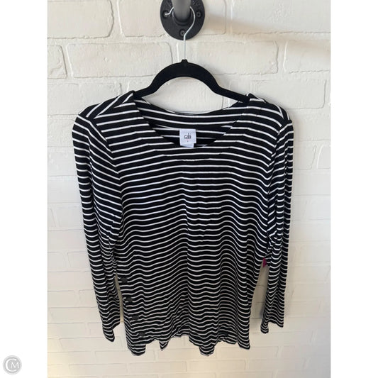 Tunic Long Sleeve By Cabi In Black & White, Size: L
